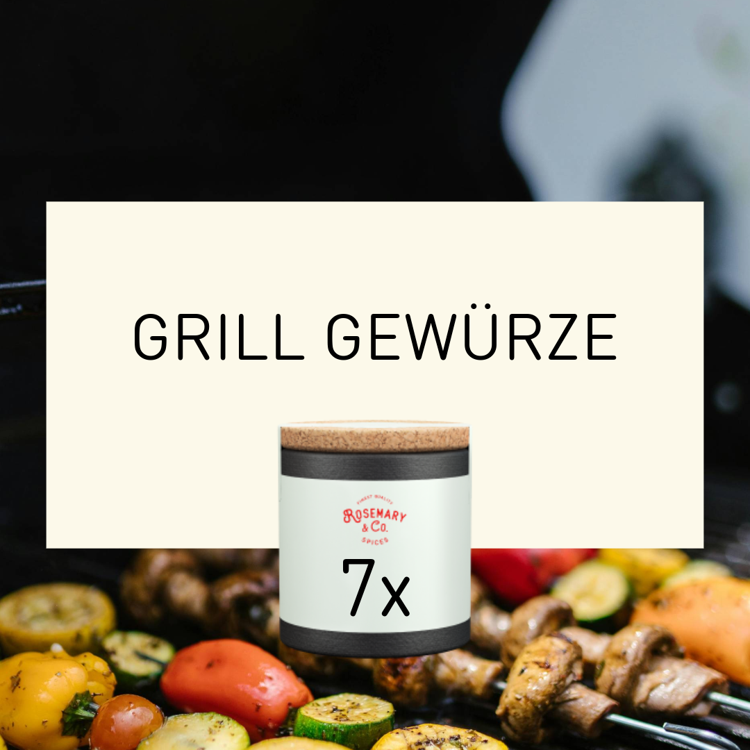 Dosieren Sie Rosemary & Co. Grillgewürz vor gegrilltem Gemüse auf einem Grill