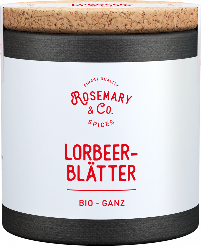 Dose Bio Lorbeerblätter von Rosemary & Co Gewürze mit Korkdeckel1