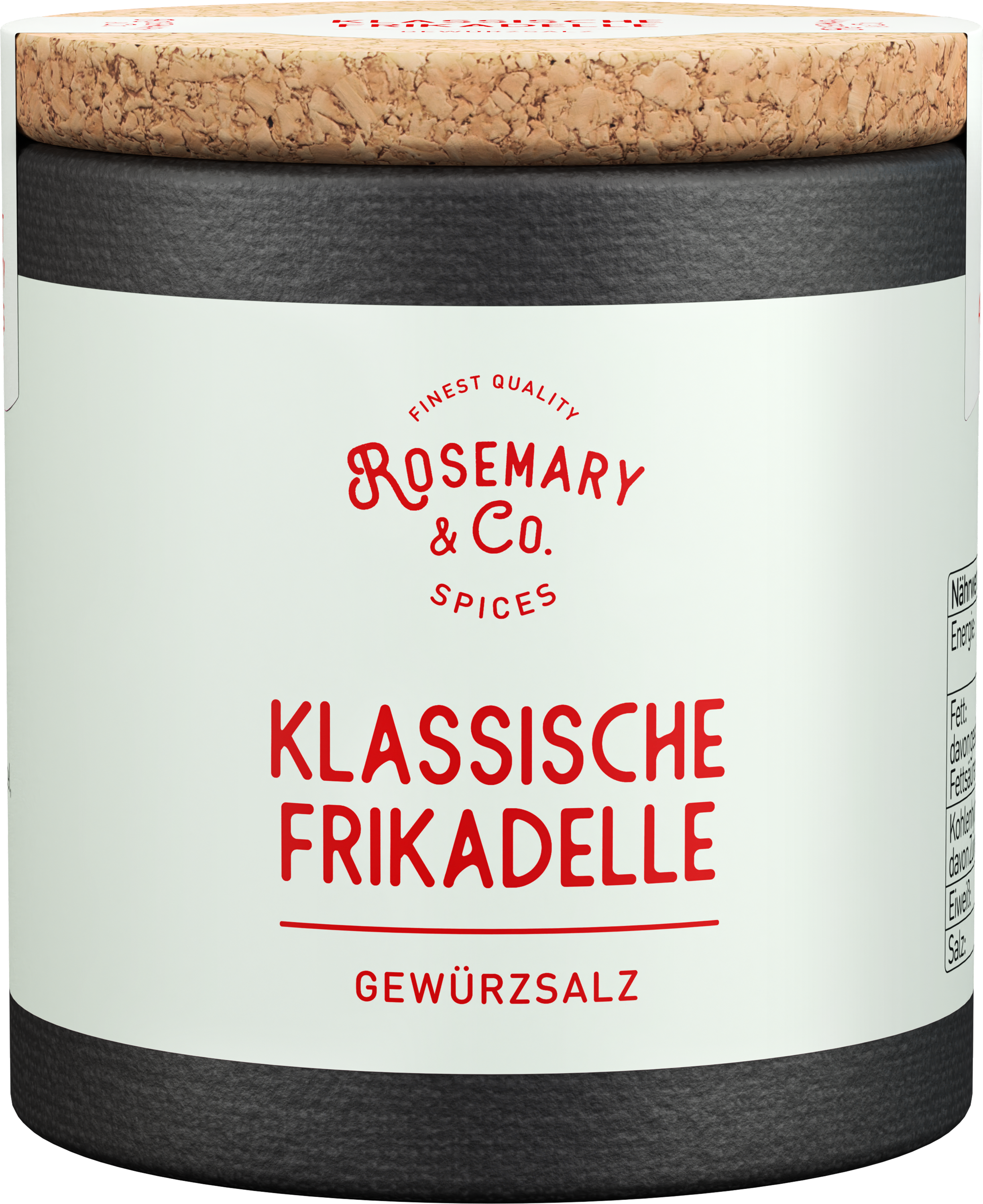 Runde Dose Klassische Frikadelle von Rosemary & Co Gewürze mit Korkdeckel