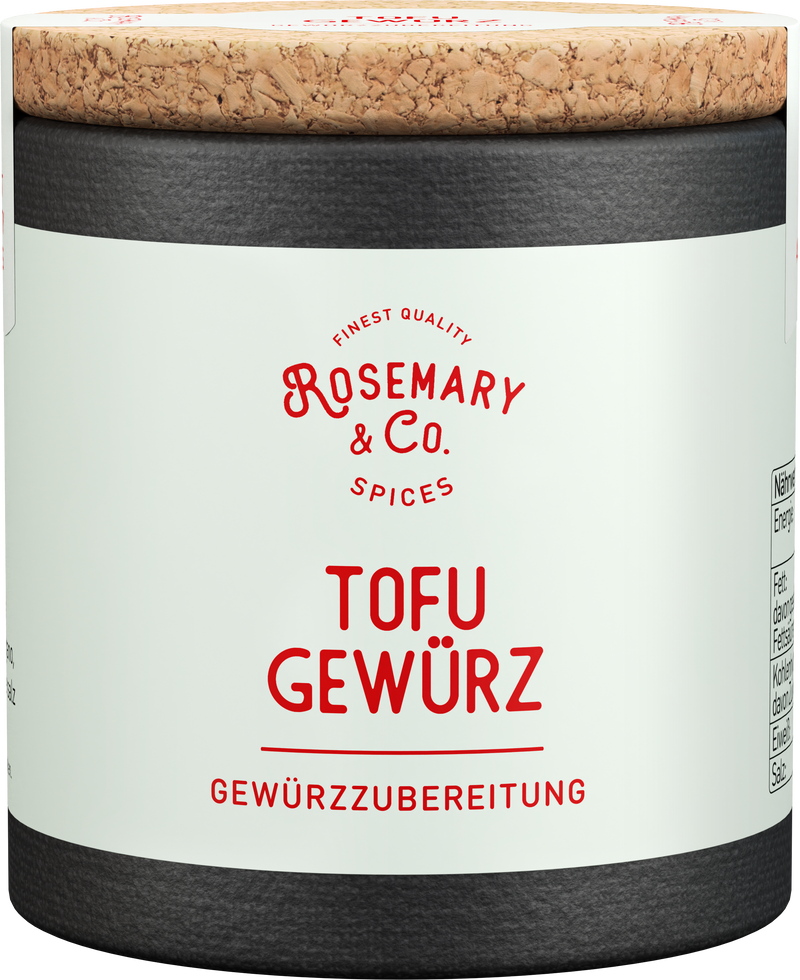 Dosis Rosemary & Co. Tofu Gewürz mit Korkdeckel und weißem Etikett1
