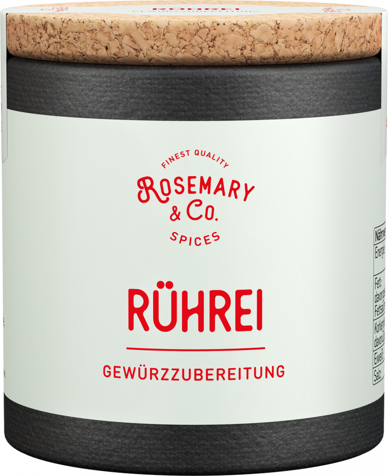 Dosis mit Aufschrift Rosemary & Co. Gewürze Rührei und Korkdeckel1
